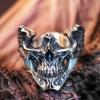 Dämonenschädel Drachenschuppe Halloween Konzert Schmuck für Männer und Frauen Retro Fantasy Stil Ring