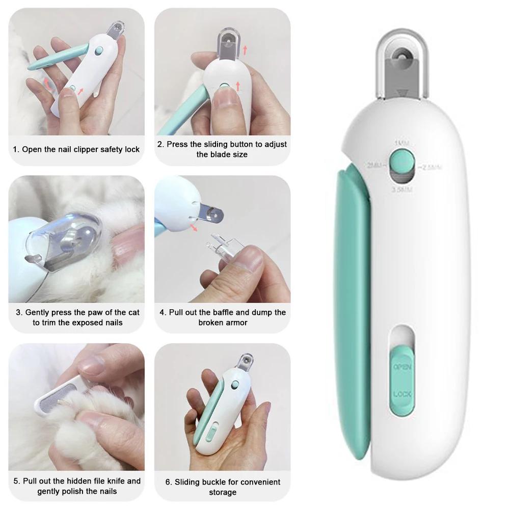 Professional Pet Cat Nail Clippers with Safety Lock Cat Dog Nail Clipper Cutter Pet Claw Trimmer Puppy Kitten Care Grooming Tool rosa