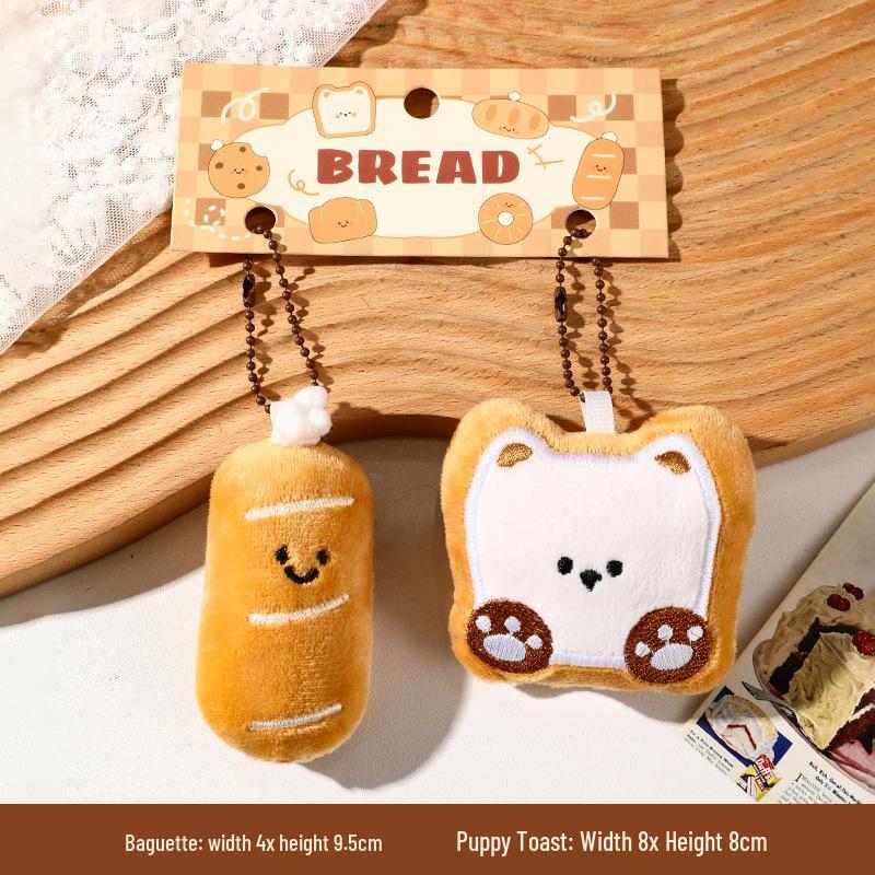 

Мультяшный Плюшевый Брелок-Кукла в виде Хлеба - Милое Украшение для Рюкзака