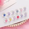 12/36PCS Adjustable Rings Diamond Style with Box Children Birthday Gift Pretend Play Makeup Toys Cartoon Jewelry Alloy Ring TMZ