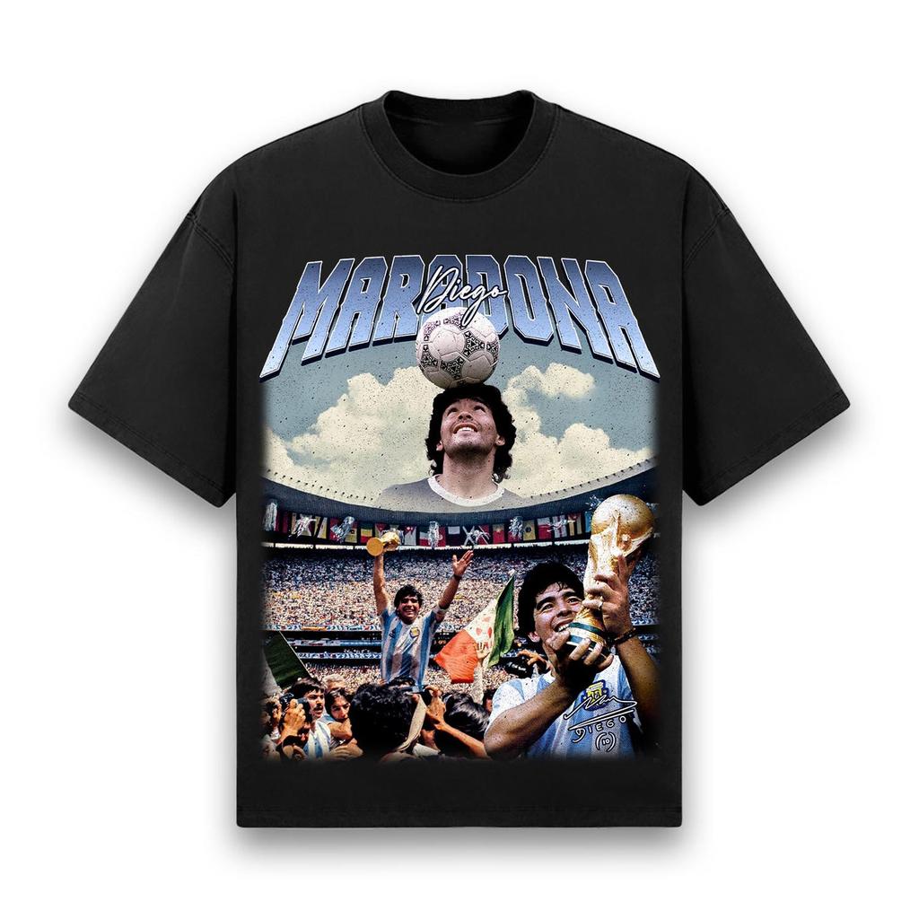 Klasické pánske tričká Letné športové Bavlnený dres DIEGO MARADONA (1986) Potlač TRIČKA Ležérne Nadrozmerné Krátky rukáv Pánske oblečenie