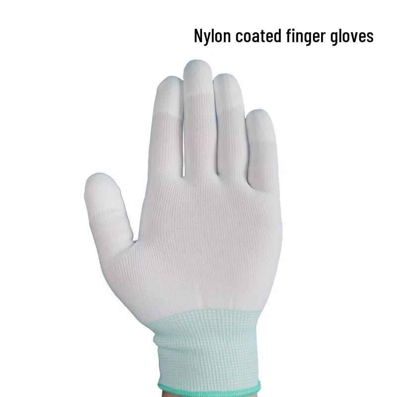 Xiaoyan White 13-Gauge Cotton Nylon Gloves with Pink Trim (14 Pairs)