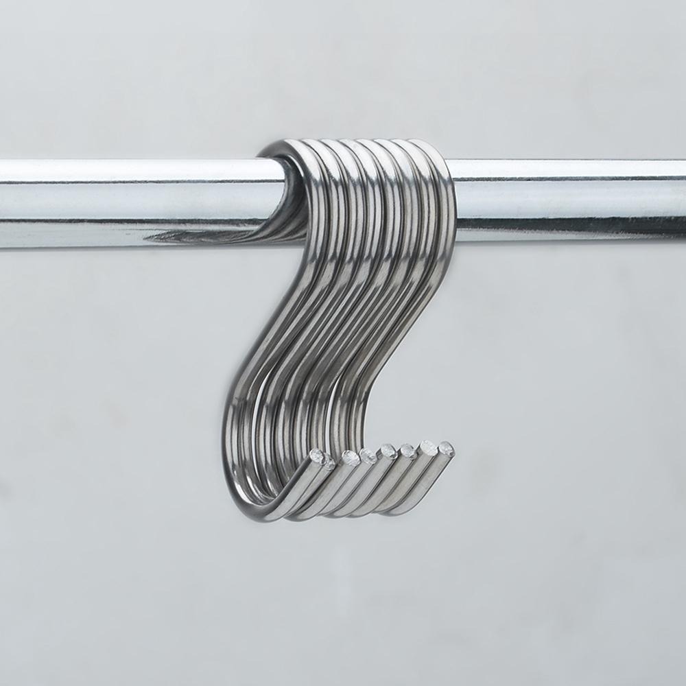Hooks 10 Pcs/set round Stainless Steel Metal S Hanging Hooks Hangers
