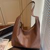 Retro Large-capacity Bag Women's Trendy Fashion New Simple Shoulder Bag Woven Pattern Casual Commuter Tote Bag