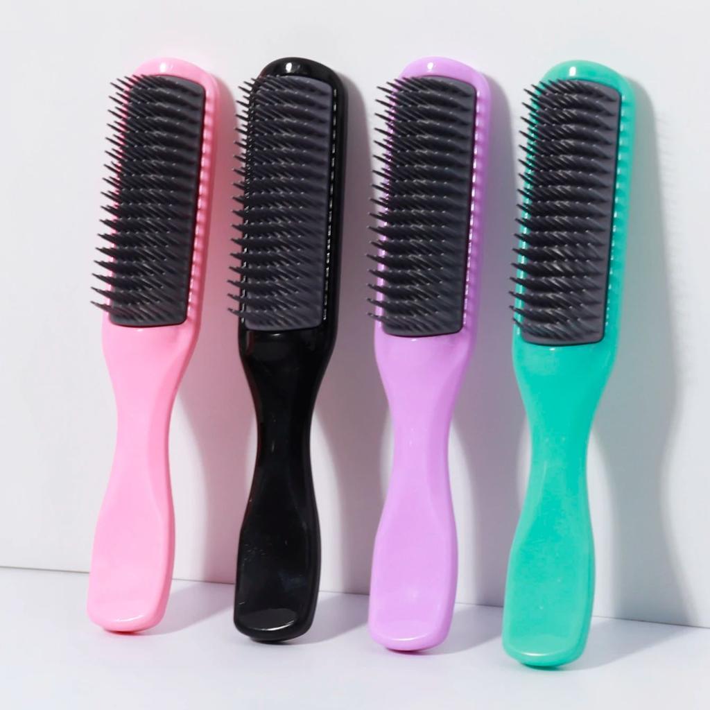 Curly Hair 9 Row Brush - Shaping Defining Hair Styling Hair With Comfortable Grip For Daily Hair Care And Styling