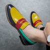 Color match fashion 47 48 large size loafers British small leather shoes trend pointy hair stylist slip-on bean shoes