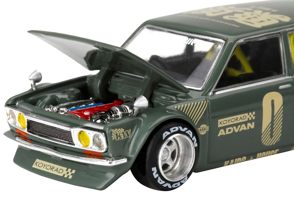 Truescale Miniatures 1971 Datsun 510 Green Jun Kaido House Special Diecast Model Truescale Miniatures KHMG010 Wagon, Right-Handed Drive, (Design