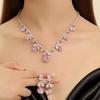 Luxurious Colorful Zircon Necklace & Earrings Set - Cross-Border Fashion Jewelry