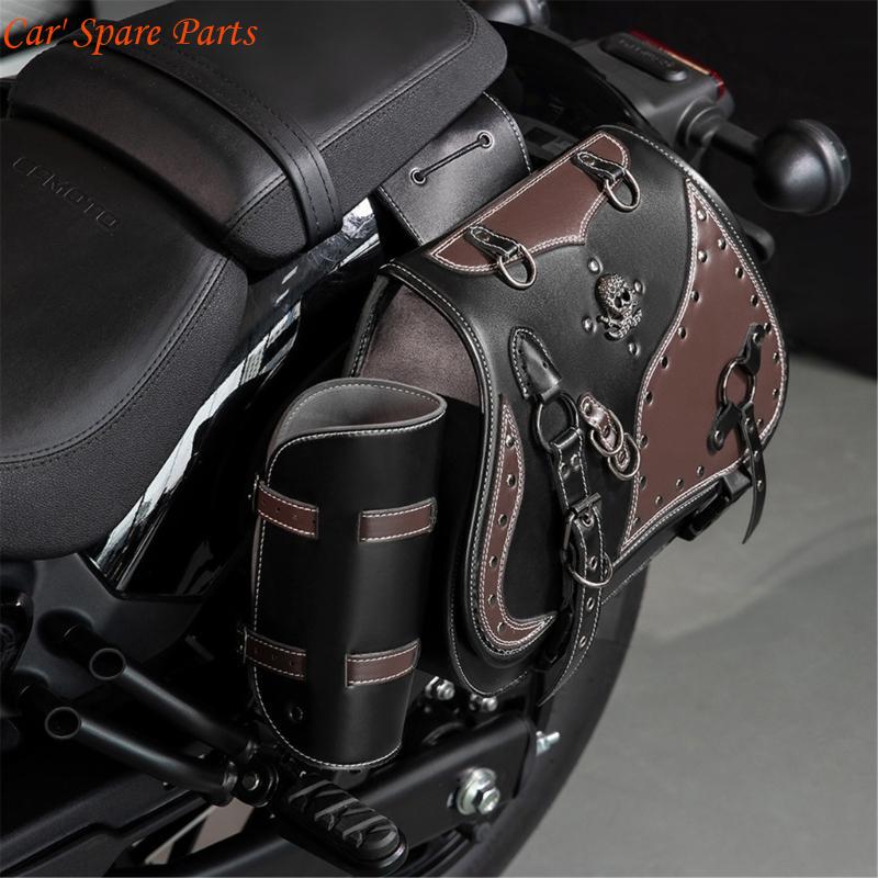 

Y4UA PU Leather Motorcycle Saddlebags Scratch Resistant & Waterproof Motorcycle Side Storage Bags Large Bag for Long Rides China Mainland