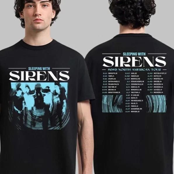 Sleeping With Sirens 2025 Североамериканский тур Мерч С двусторонней футболкой Унисекс футболка L