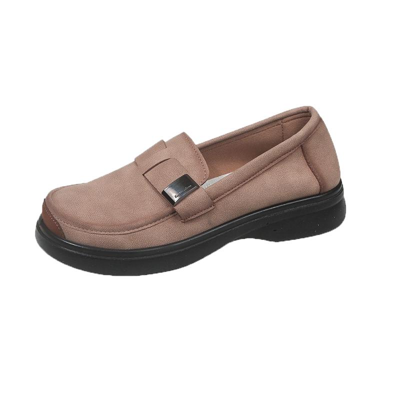

Fashion 2025 Spring and Autumn Solid Color Women s Flat Shoe Fashionable Round Toe Low Heel Casual Large Size Slip-on Women s Flat Shoes 41