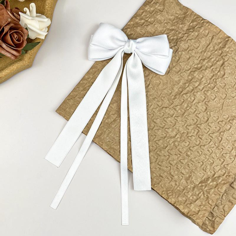 Sweet Girl Bow Streamer, Hairpin Korean Simple And Versatile High-end Hairpin On The Back Of The Head Net Red Hair Accessories