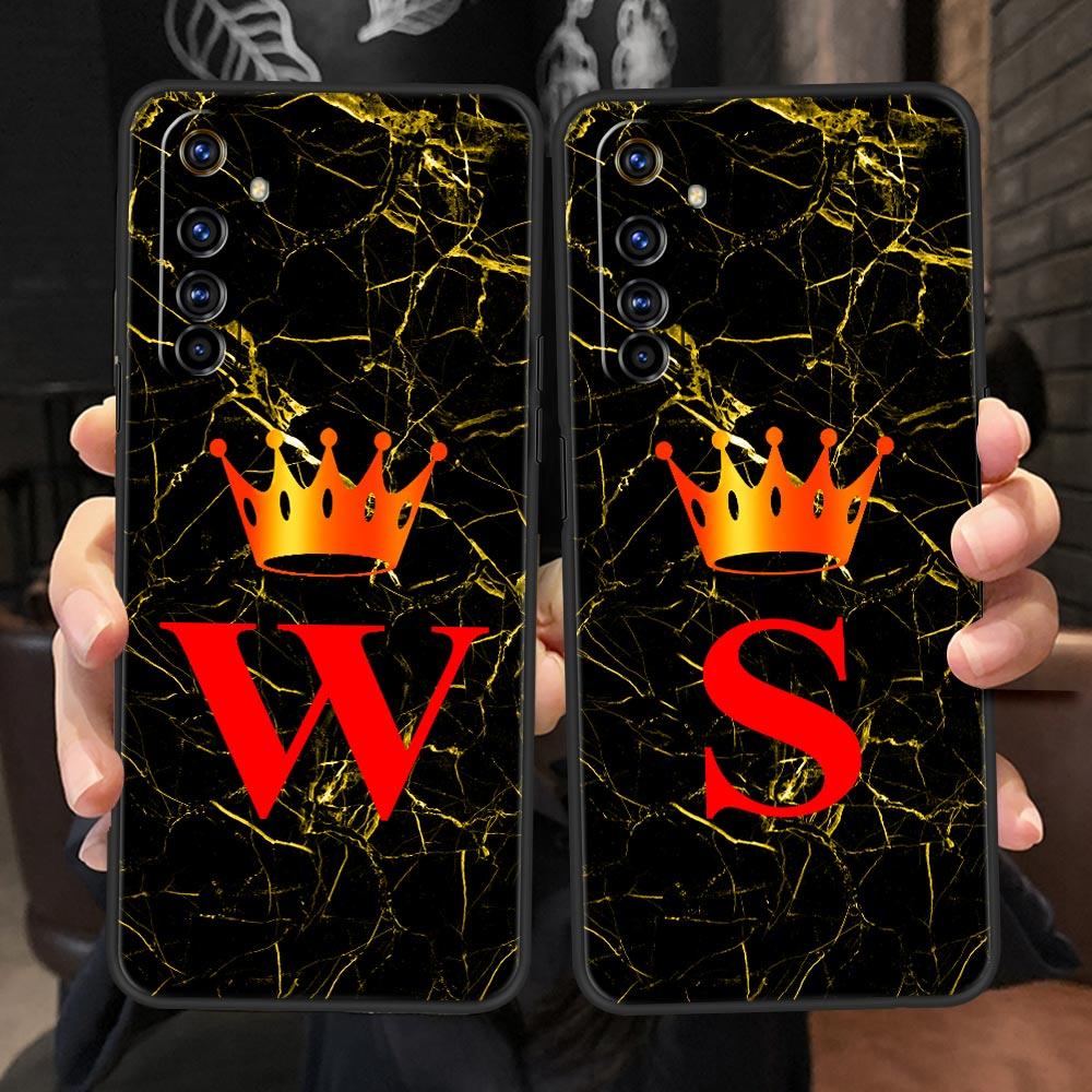 Marble Letter Soft TPU For Realme 13 12 11 10 9 Pro Plus GT3 GT2 C21 C25 C35 C53 C55 C67 Pro 5G Phone Case Cover Fundas Capa Bag