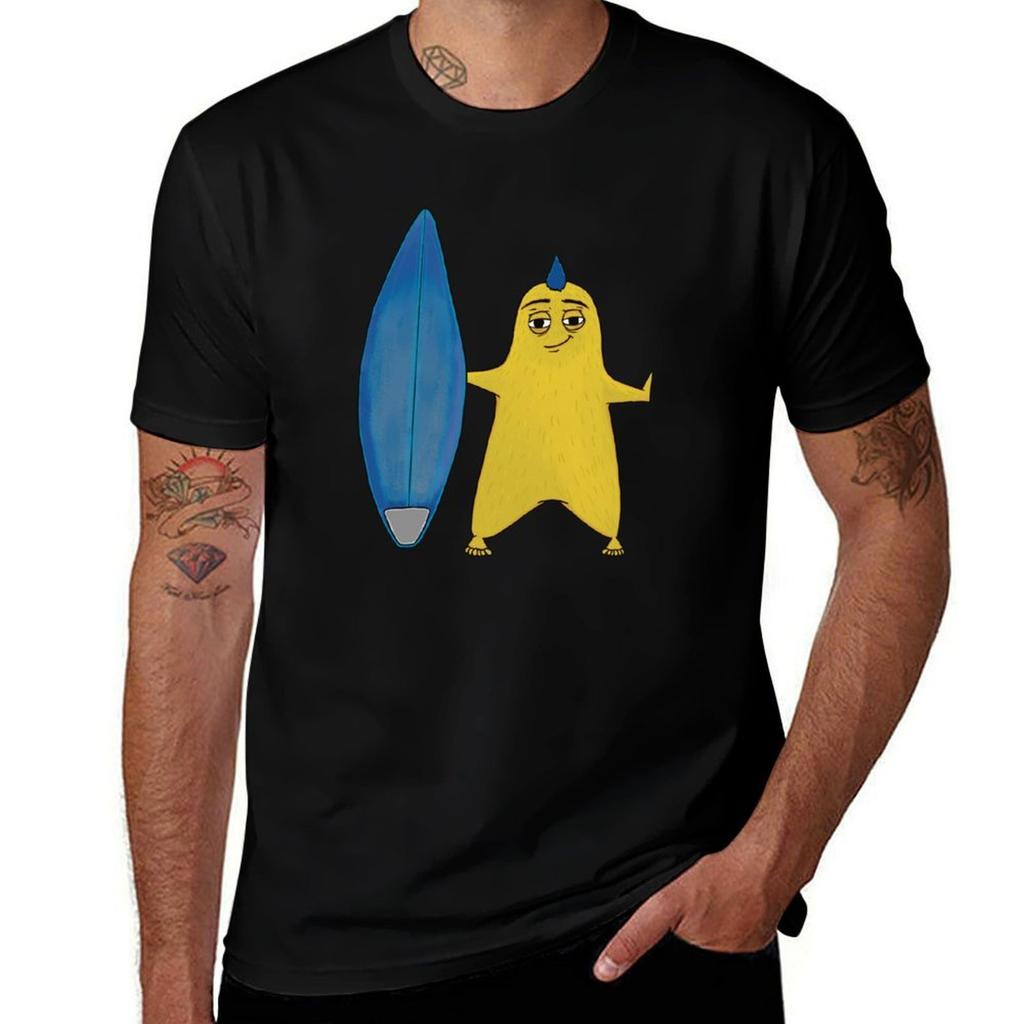 Surfing cartoon funny character with surf TShirt Clothing for a boy anime shirt funny meme tshirts shirts Unisex