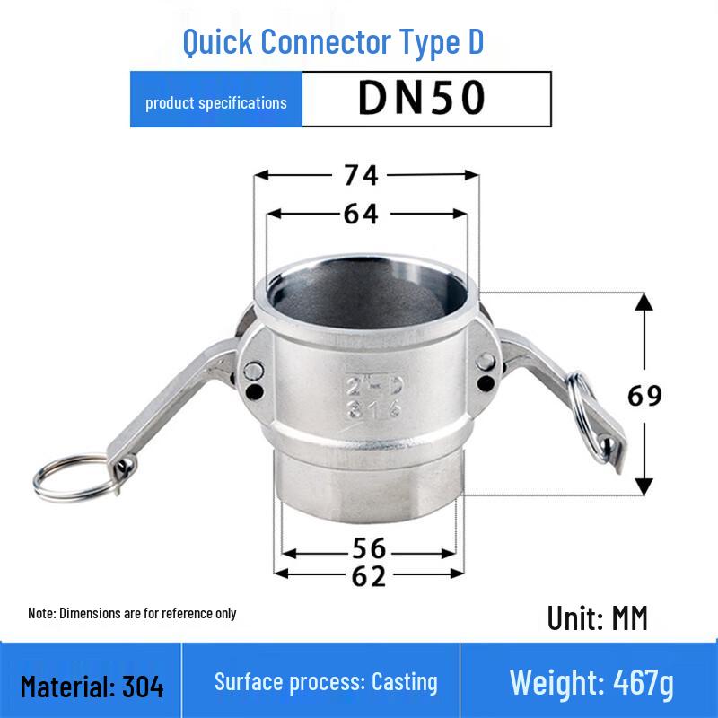 304 Stainless Steel Camlock Quick Connect Hose Fitting
