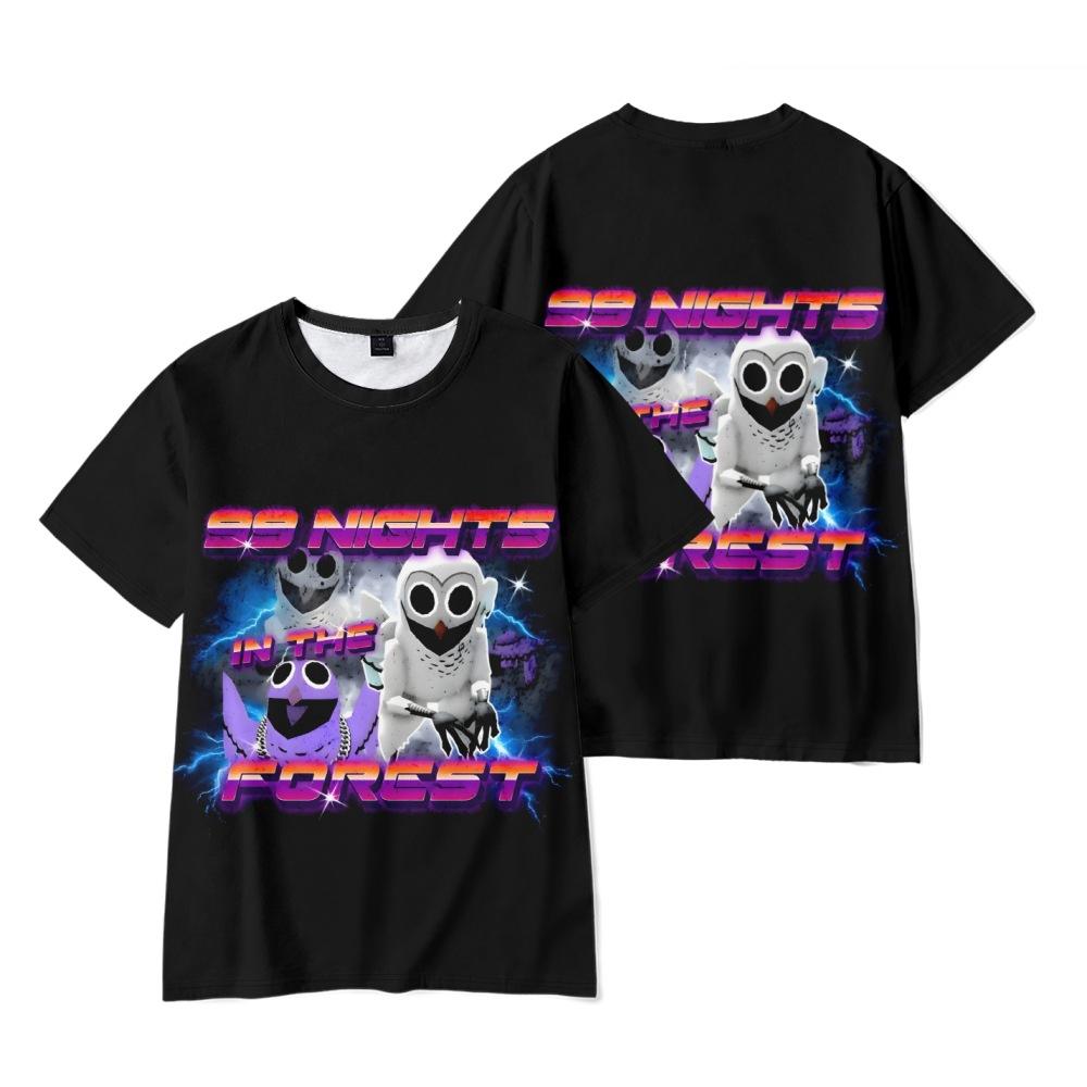 15 Colors Fashion 99 Nights In The Forest Cartoon T Shirts for Women Men Summer Clothing Fitness O Neck Man T-shirt Oversized Men T-shirts Tops