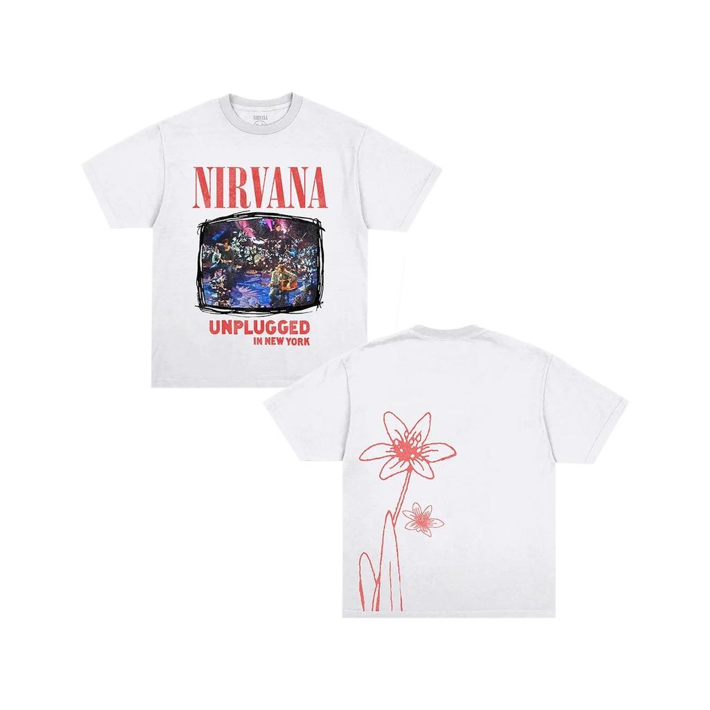 Nirvana Big Logo Classic Smiley Face T-Shirt 90s Grunge Rock Vintage Black Unisex Oversized Black Oversized Women And Men T-shirts