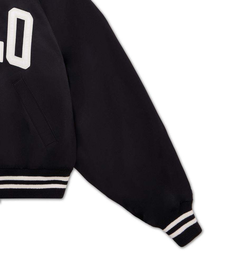 Polo Ralph Lauren Logo Satin Bomber Jacket - Black