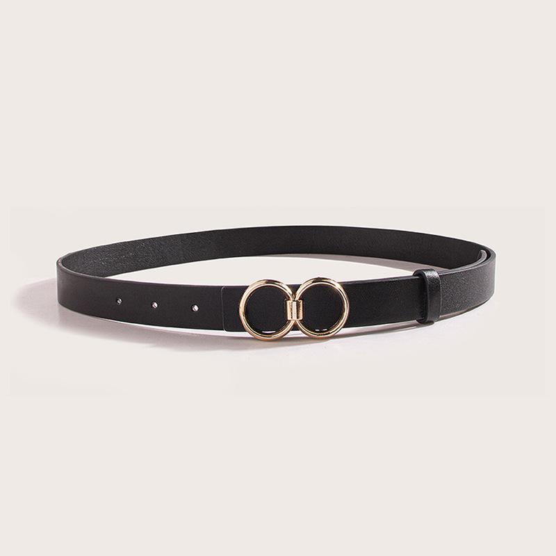 Spring New 8-shaped Buckle Simple and Versatile PU Belt for Women, Fashionable Commuting Buckle Belt