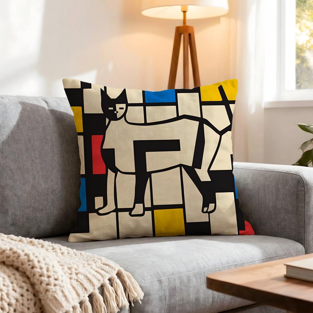 Pattern Bauhaus Geometry Cushion Cover Pcs Decorative Covers Soft Cushion Case for Sofa Couch Decor x x Pillowcases