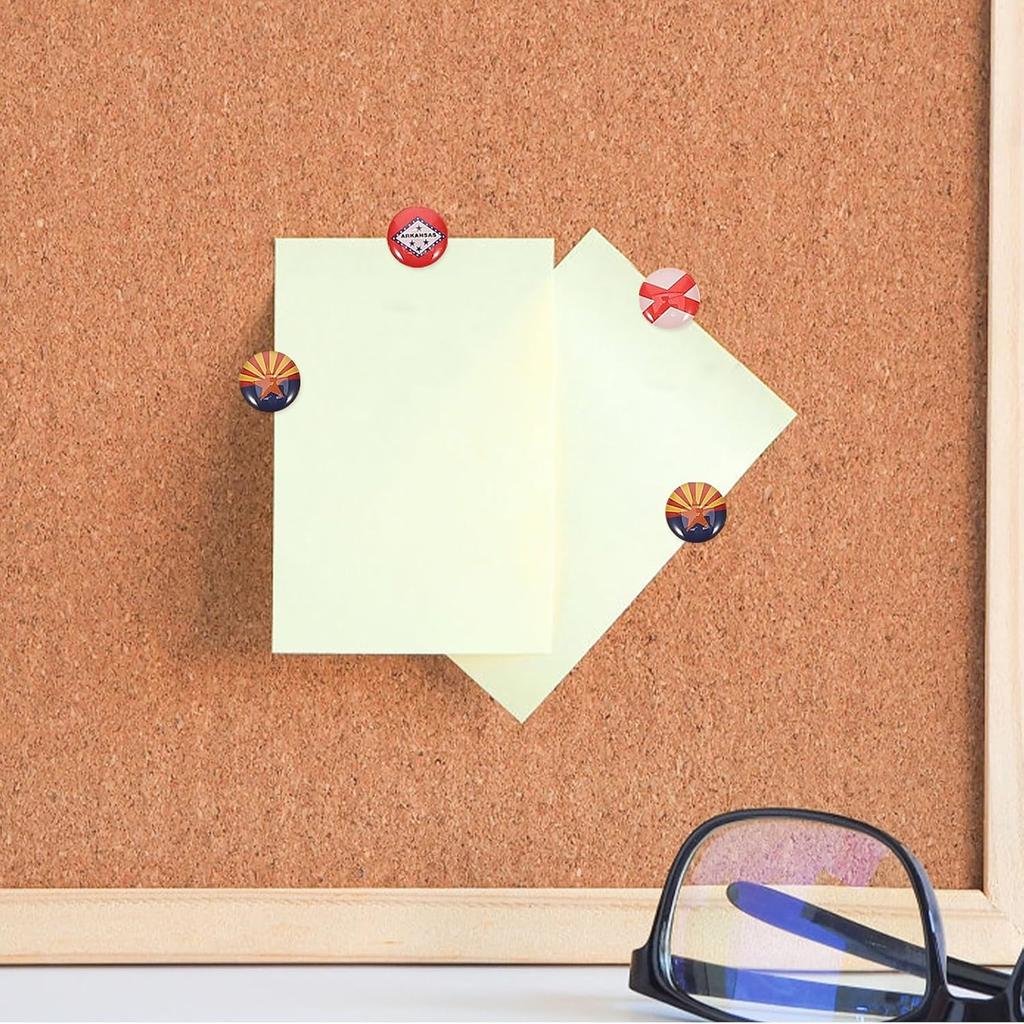 USA 50 Bundesstaaten Flagge Reißzwecken, Dekorative Pinnnadeln für Pinnwand Reisekarten-Pins Büro und Klassenzimmer (51 Teile + Pinnwand)