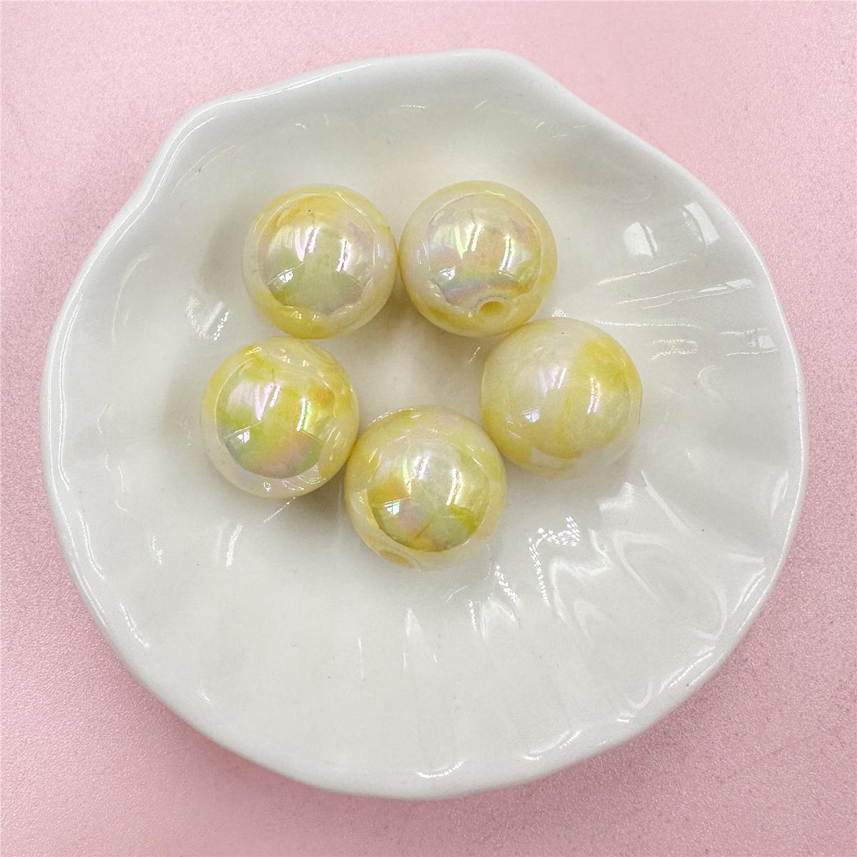 

Товары для вечеринок Материалы для ручной работы Украшения Halo Dyeing Аксессуары 16 мм Серьги 5 шт. Телефонная цепочка DIY Круглые бусины Цветные УФ-градиенты жёлтый