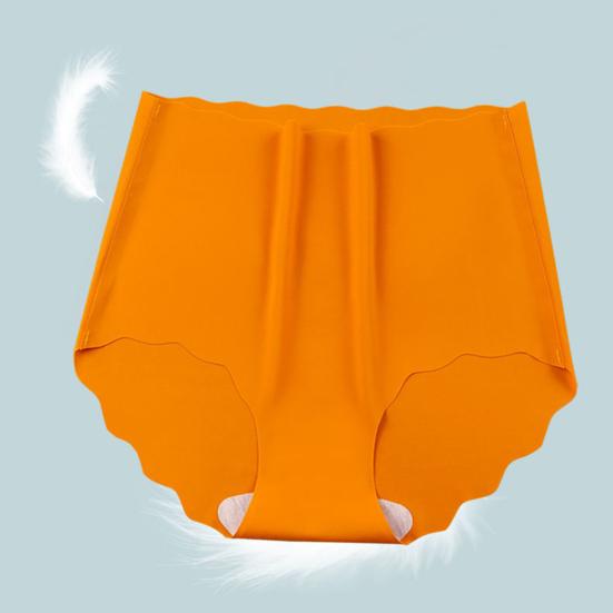 5 Pcs Women's Seamless Underwear High-Waisted No Show Stretchy Ice Silk Briefs Hipster Wavy Side Invisible Panties