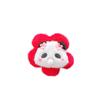 Playful Panda Flower Head Plush Keychain Colorful Cartoon Keyring Animal
