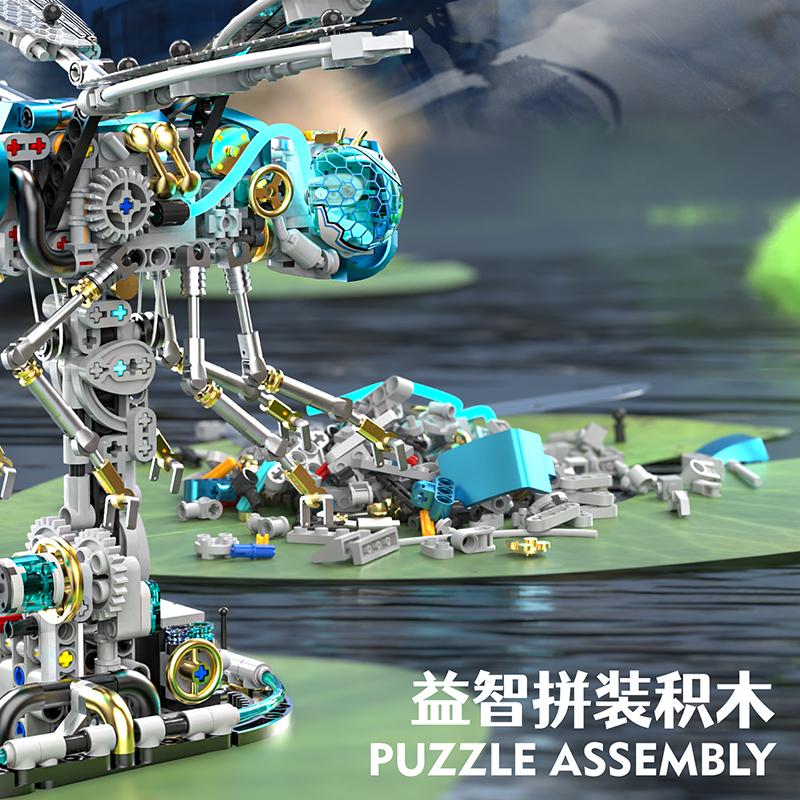 866Pcs Moc Creative Dragonfly Mechanical Model Building Blocks Kit Diy Construction Toy Stem Learning For Kids Adults Set