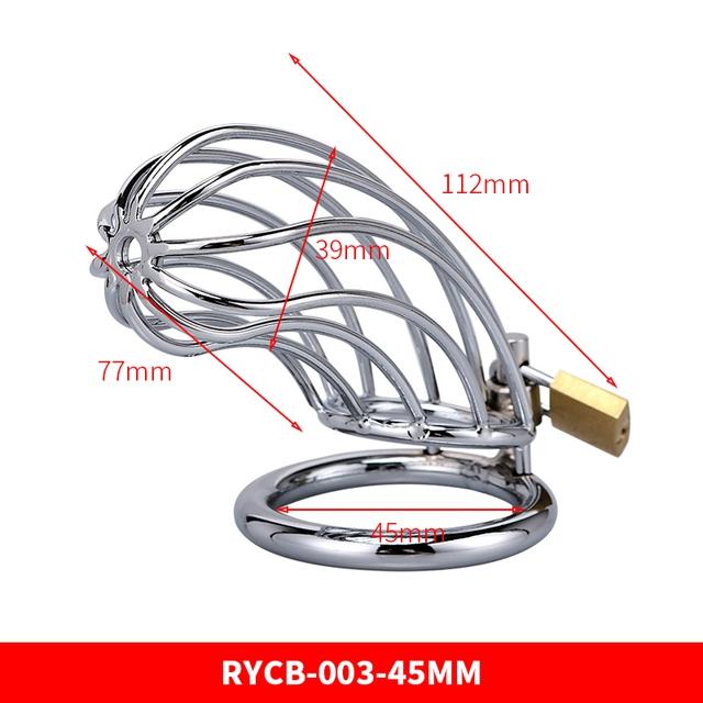 RUNYU Adult Sextoy Tooys Men'S Metal Penis Chastity Cage Adjustable Cock Ring Restriction Punitive Stainless Steel Lock Sex Toy