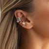 1Pc Simple Square Zircon Clip Earrings for Women Three Layer Luxury Rhinestone Ear Cuff Clip Without Pierced Ear Cuff Jewelry