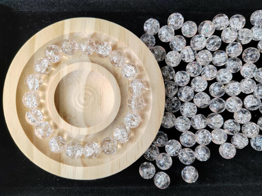 25 pz/lotto 9-10mm multicolore ciondoli fai da te braccialetto perline splicing colore crepe perline sciolte con foro per la creazione di gioielli artigianato