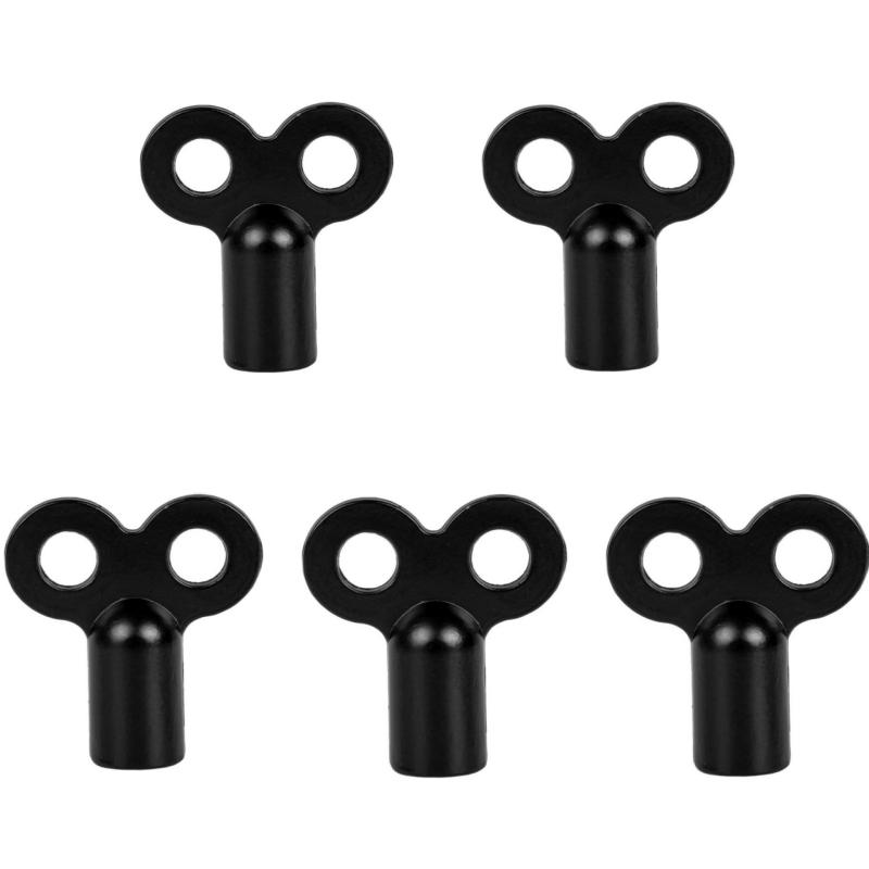 2pcs 5pcs Premium Black Radiator Valve Keys - Professional Plumbing Air Vent and Bleeding Tool Set for Central Heating Systems