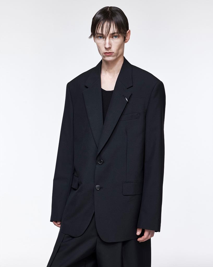 Songzio Songzio Homme Artisan Two-Button Oversized Blazer Black Sh2Jk270Bk