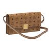 MCM Aren Visetos Classic Pattern Brass Nameplate Faux Leather Wallet Crossbody Bag Large Women bags Brandy MYLFATA01CO001