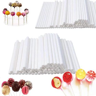 100 ks/sada Plastová tyčinka na lízátka Bezpečná bílá tyčinka na cake pops pro čokoládové cukrové bonbóny Lízátko DIY forma Nástroj na pečení