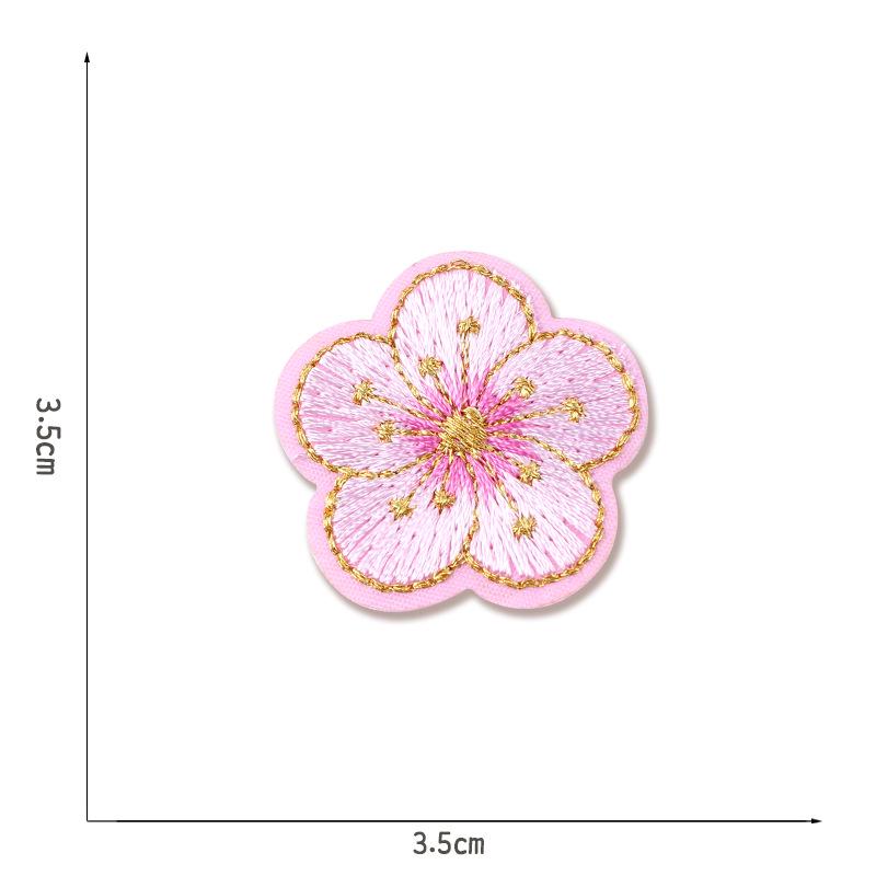 Little Plum Blossom Self-Adhesive Embroidery Patch: Cute Decoration for Clothes, Hats, or Home Textiles