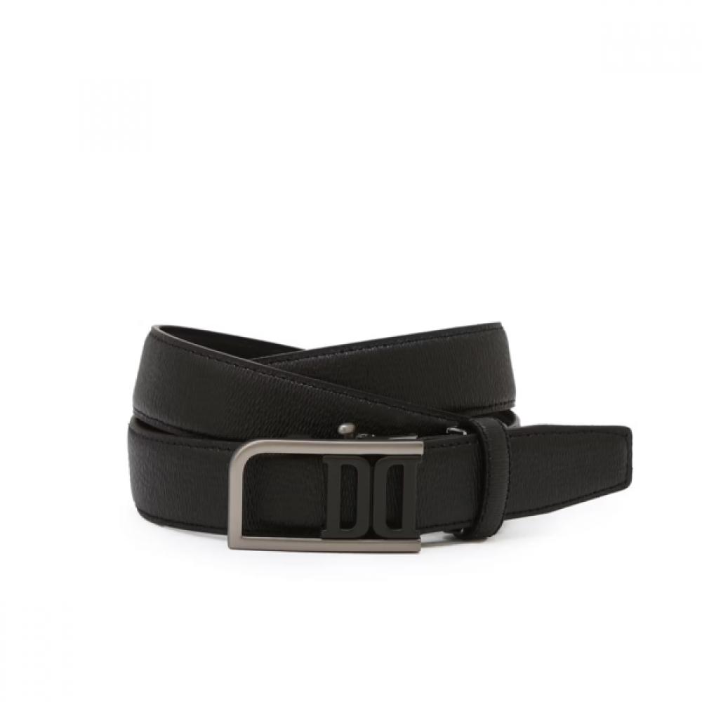 Daks Black Dd Logo Leather Belt Dbbe6f133bk Single option