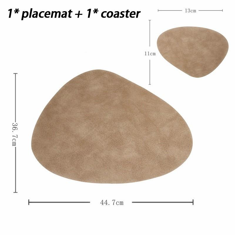 Double-Sided Leather Placemat Teacup Coasters Waterproof And Oil-Proof Table Mats Western Restaurant Heat-Insulating Mats