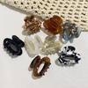 Acetate Floral Mini Claw Clip: Elegant Oval Hollow Design for High Ponytails & Side Styles