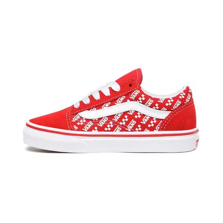 Vans Old Skool Logo Repeat Low top Kids' Skateboarding Shoes Red Children Aged 3 7 Years Old VN0A4BUUW35