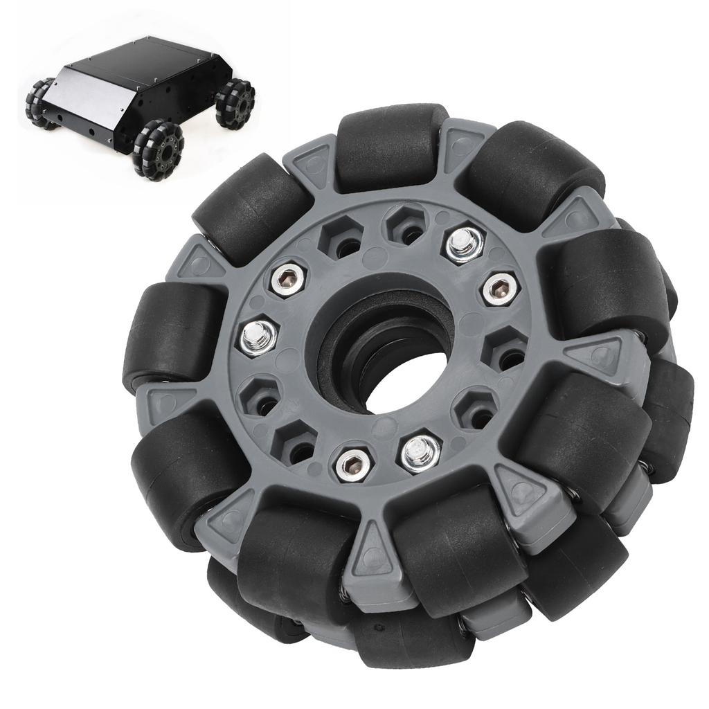 100mm Durable Nylon Rubber Bearing Rollers Omni Wheels for Robot Race Wheel 14041