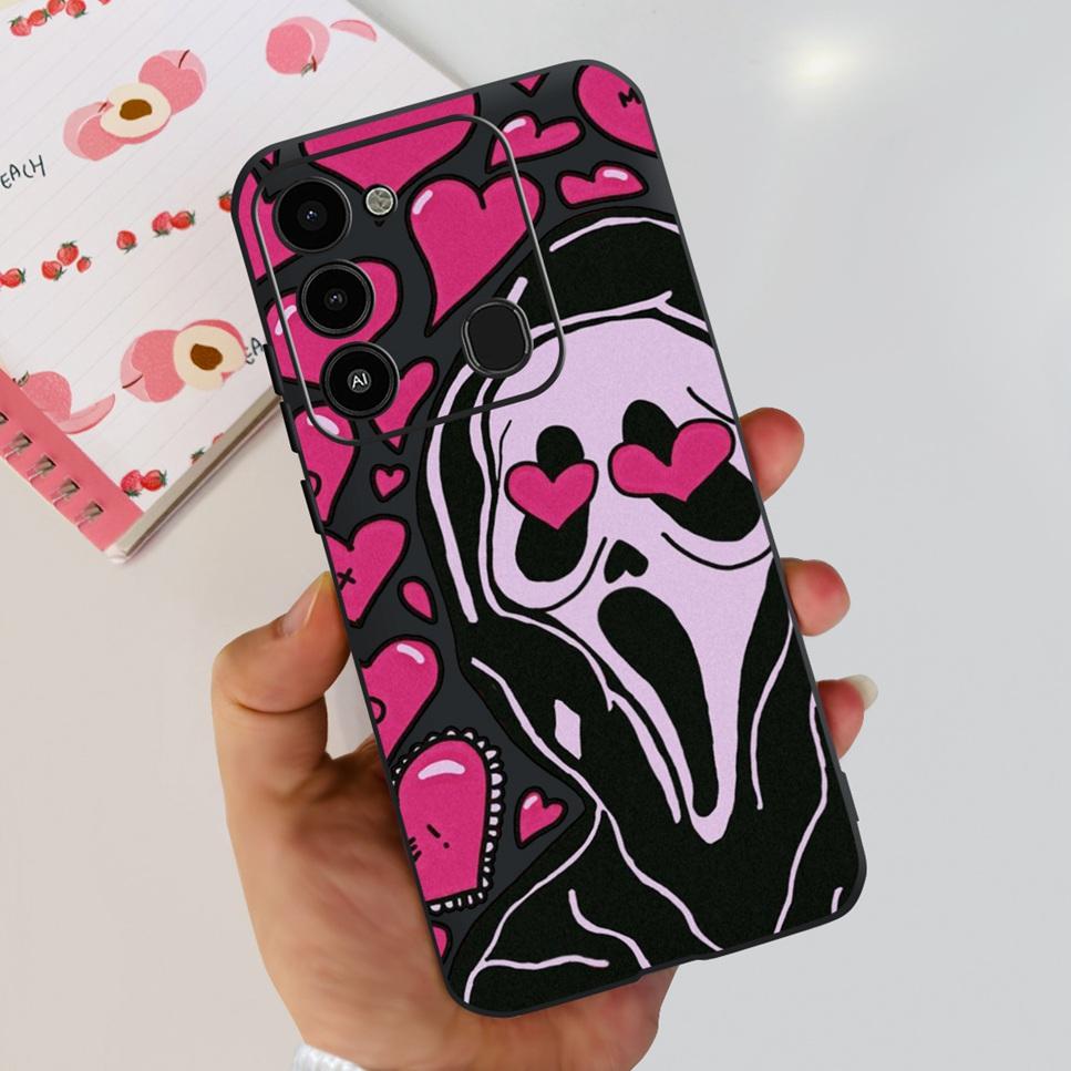 For Tecno Spark GO 2022 Case KG5 Soft Silicone Cute Cat Phone Cover For Tecno SparkGO 2022 6.52" Luxury Love Flower Cases Funda