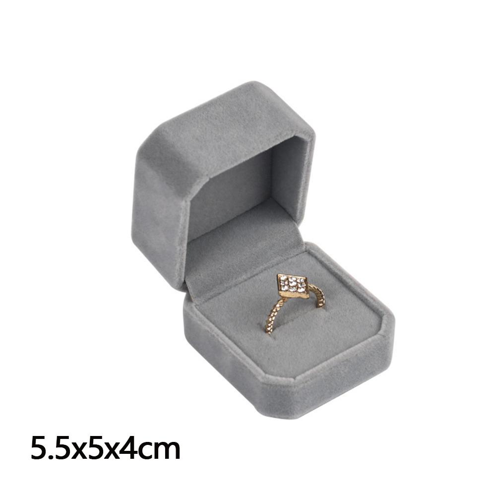 Beige Velvet Octagon Jewelry Box Necklace Pendants Bracelets Box Rings Earrings Box Jewelry Storage Display Jewelry Package Case