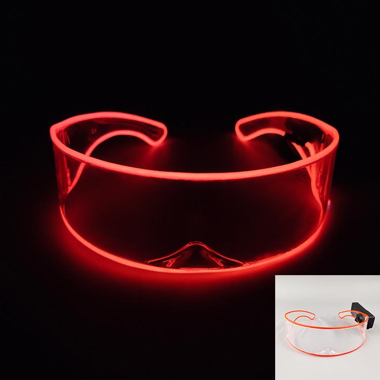 Wireless Glowing Led Glasses NightClub Masquerade Concert Performance Props DJ LIGHT Y2k Glasses Futuristic Robot Led Sunglasses