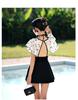 Women's High-Waisted Skirted One-Piece Swimsuit: Tummy Slimming Korean Fashion 2025 for Hot Springs and Swimming