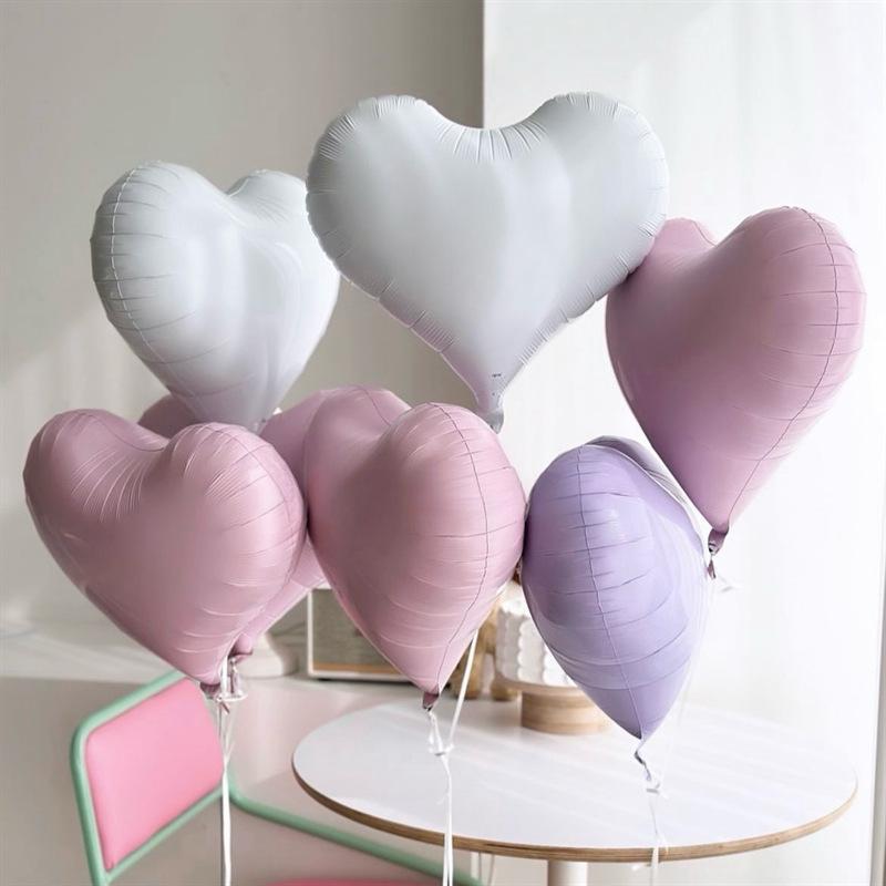 Frosted Love Balloon Gentle Heart 22 Inch Aluminum Film Birthday Confession Valentine's Day Macaron Party