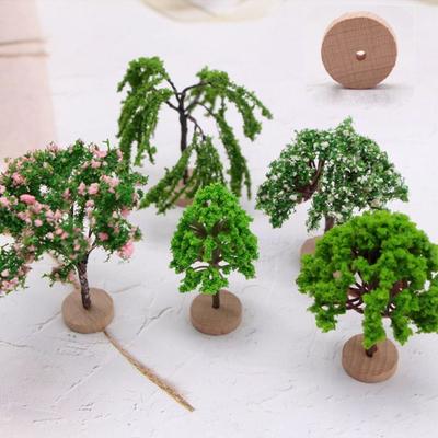 Natural Green Model Trees Plastic Dollhouse Mini Tree Bonsai Figurine  Miniatures Micro Landscape