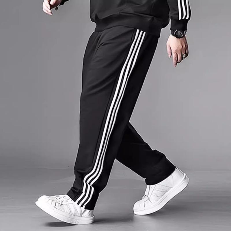 Trendy Oversized Men's Loose-Fit Straight-Leg Wide-Leg Casual Stretch Sports Trousers with Drape