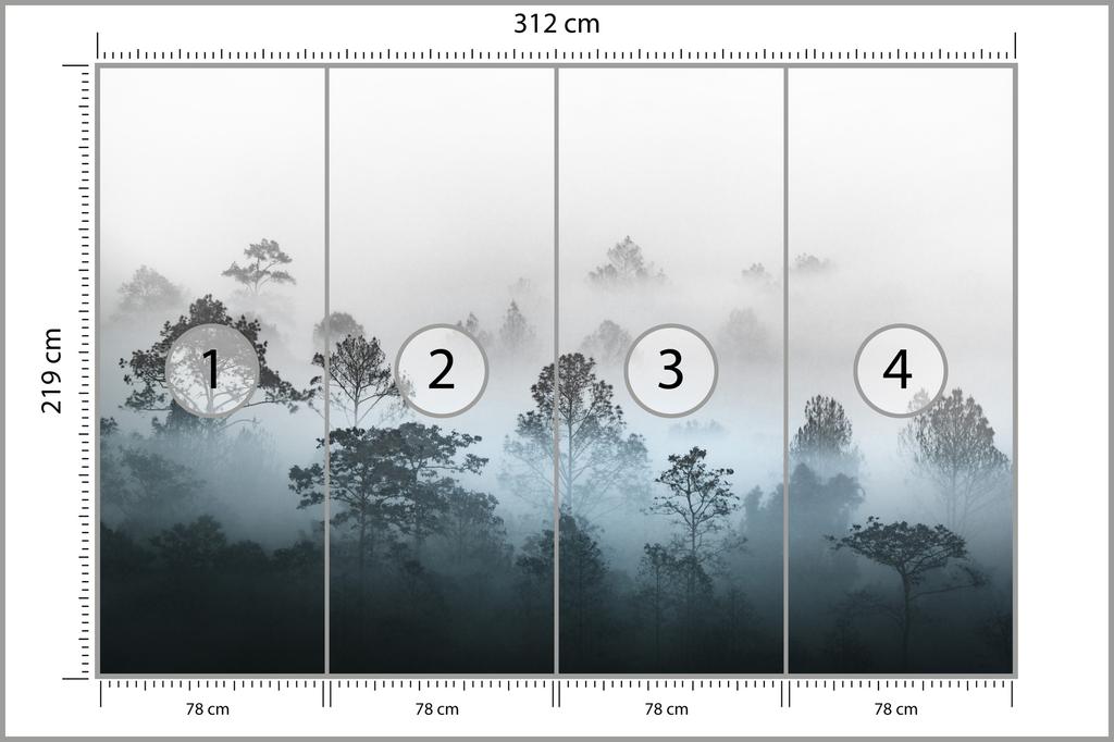 Fototapeta Les v mlze Strukturální vinylová 312x219